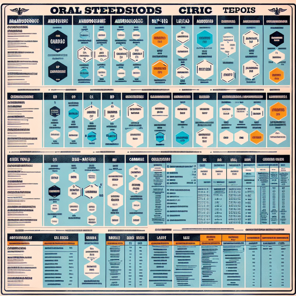 otros esteroides orales: comparativa directa